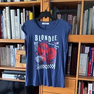 Anthropologie Blue Graphic Tee